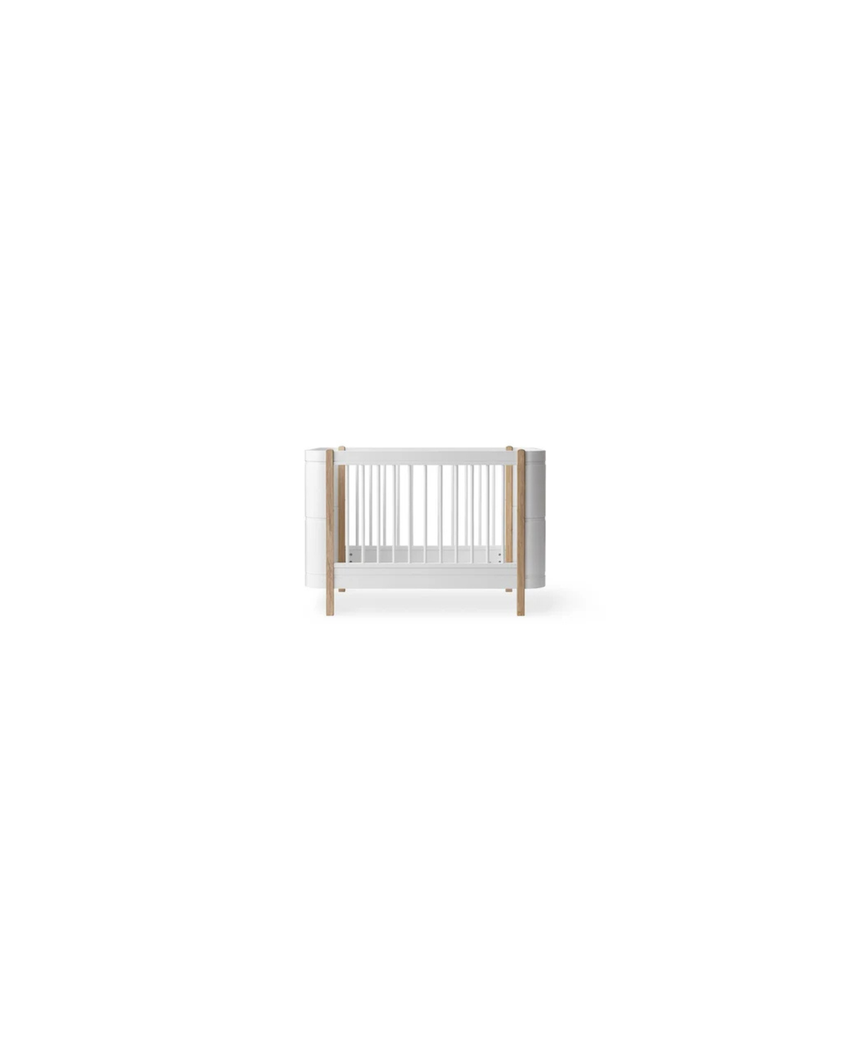 Mini crib OLIVER FURNITURE WOOD lit mini+ cot blanc/chêne with white frame and oak accents