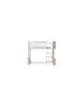 Lit mezzanine mi-haut mini+ OLIVER FURNITURE WOOD, blanc et chêne, Citron Grenadine
