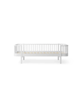 Oliver Furniture Lit banquette bed frame in white wood with slatted base