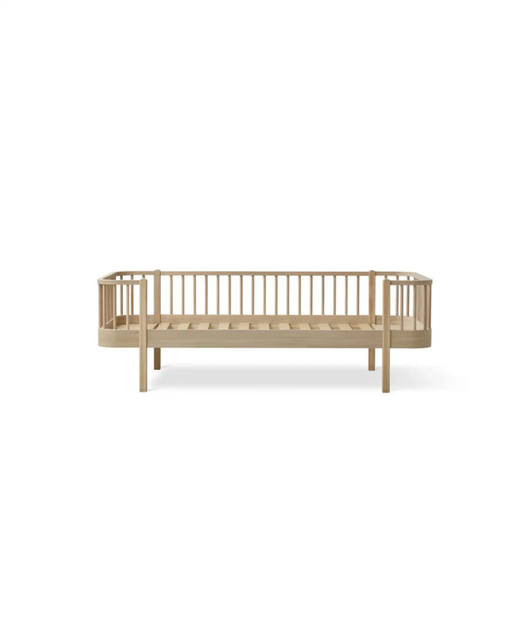 Lit banquette Oliver Furniture en bois chêne Original, cadre à barreaux et piètement simple
