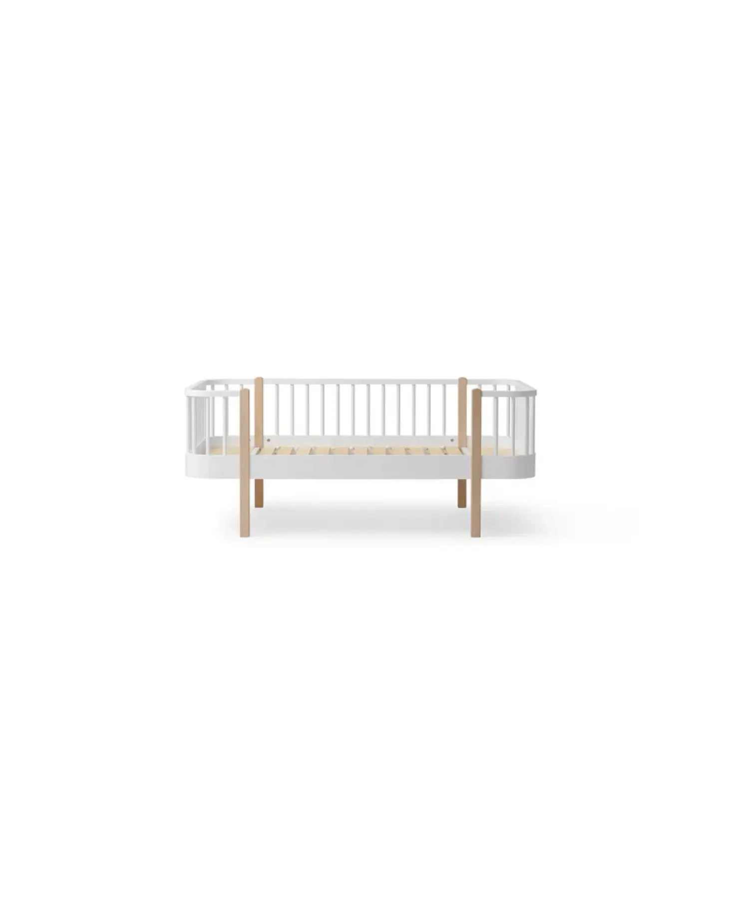 Lit banquette junior en bois Original blanc et chêne, Citron Grenadine