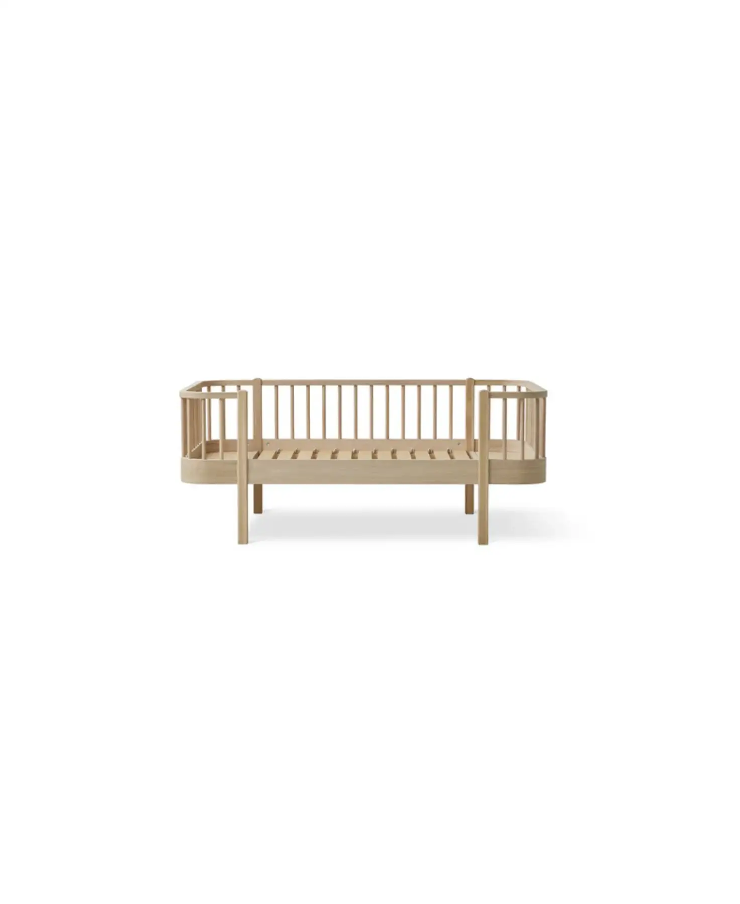 Lit banquette junior en bois Original chêne, cadre plateforme, Citron Grenadine