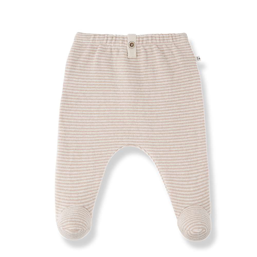 Arras pantalon nude striped knit footed baby pants by 1+ IN THE FAMILY