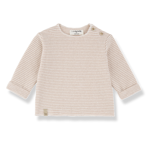 Aubin pull nude striped knit sweater for babies by Citron Grenadine (1+ IN THE FAMILY)
