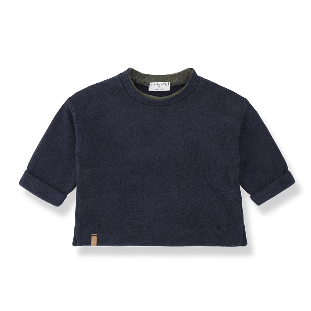Ottawa sweat navy blue sweatshirt with rolled cuffs by 1+ in the family