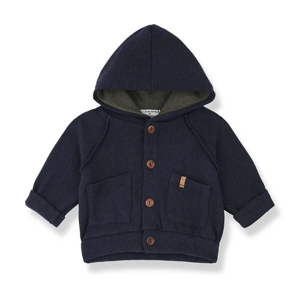 Citron Grenadine Edmonton gilet in navy blue with hood