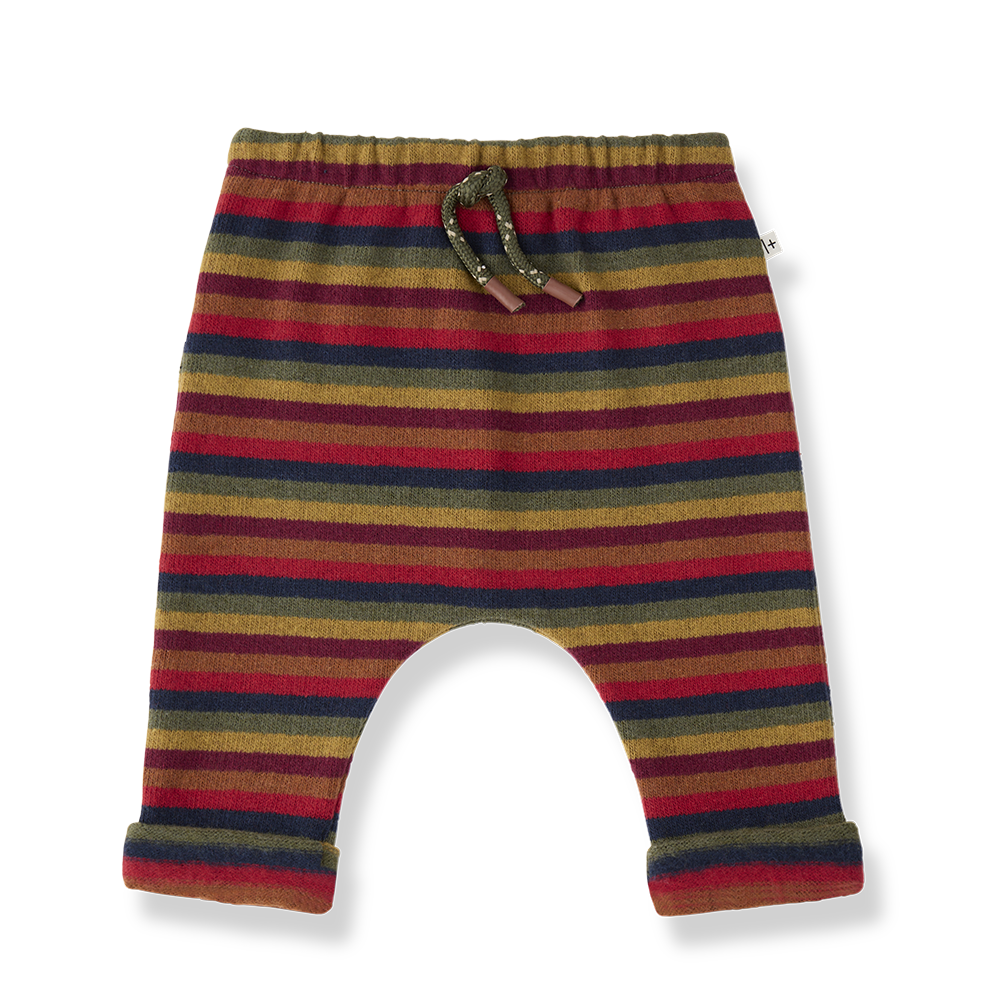 Nanaimo striped knit pants, multicolor with drawstring waist, Citron Grenadine