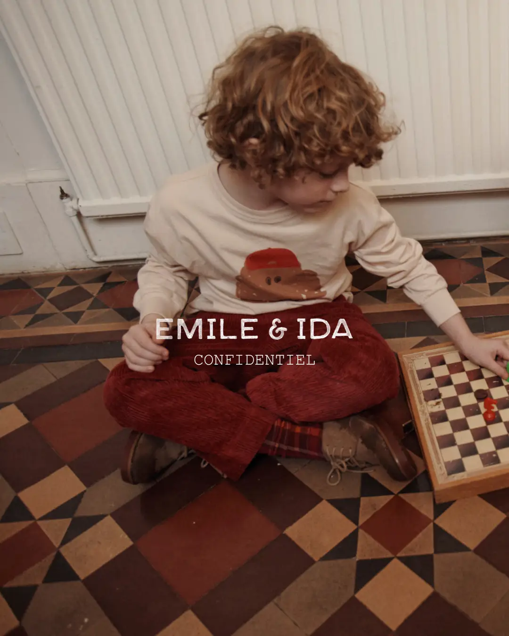 EMILE ET IDA t-shirt chien/farine, cream color, Citron Grenadine brand