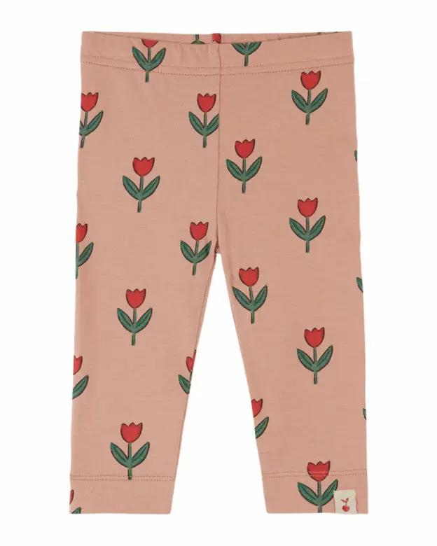 EMILE ET IDA legging by Citron Grenadine, pink soliflore tulip print for kids