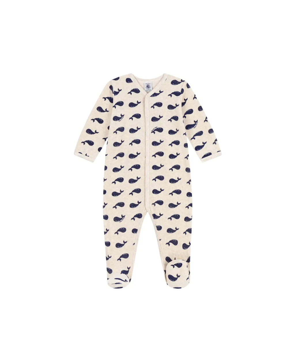 PETIT BATEAU Dors-bien bébé en velours / baleines
