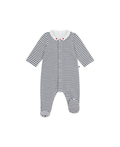 PETIT BATEAU Pyjama en velours avec col imprimé / rayures
