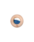 PETIT BOUM donut sensoriel bleu en bois, jouet de dentition.