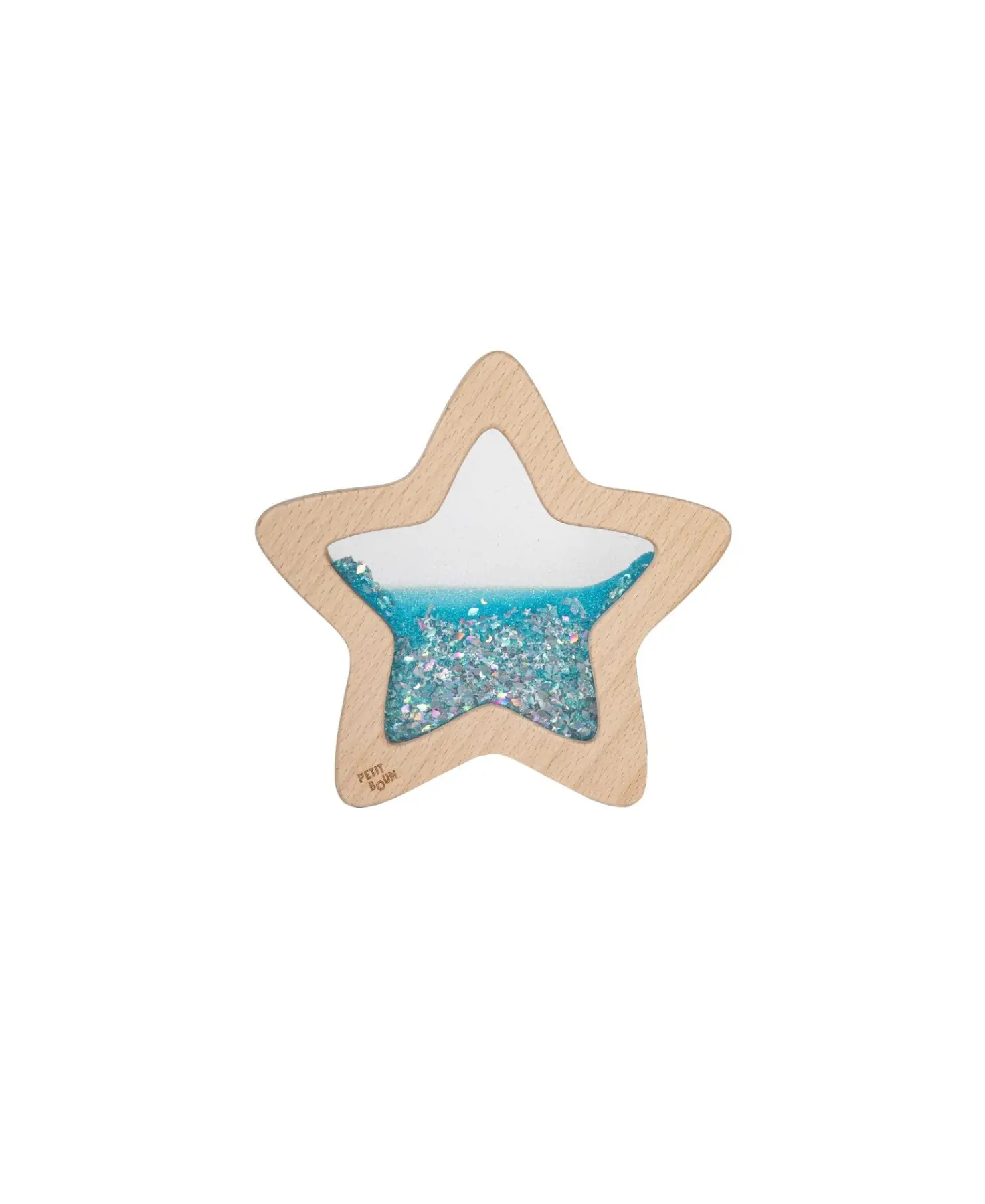 PETIT BOUM étoile sensorielle en bois, hochets bleu orionis, Citron Grenadine