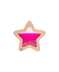 PETIT BOUM étoile sensorielle en bois, étoile centrale rose nébula avec paillettes — Citron Grenadine hochets