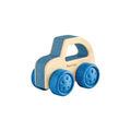 PlanToys ma 1ère voiture bleue en bois, roues bleues, 6M+