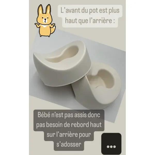 ECOPITCHOUN pot physiologique naturel, duo de pièces en silicone blanc cassé pour bébé