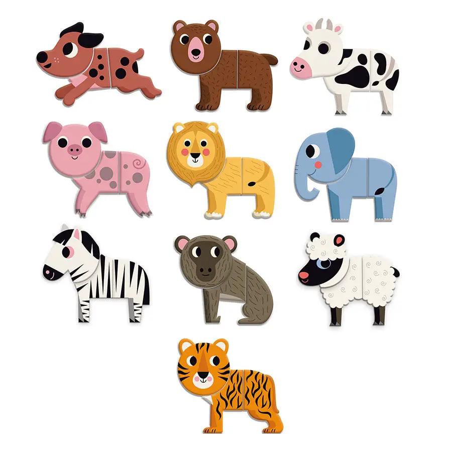 VILAC magnets rigolos 24m+ set of 10 colorful animal magnets for kids