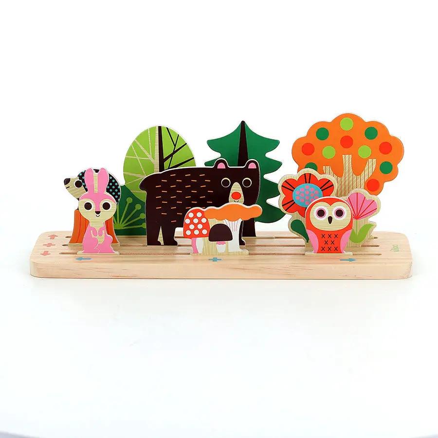 VILAC Oussassplass la forêt wooden puzzle set by Citron Grenadine with forest animals on a natural base