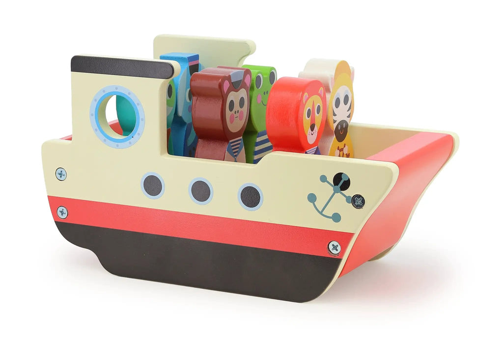 VILAC bateau sonore des animaux avec blocs colorés, Citron Grenadine