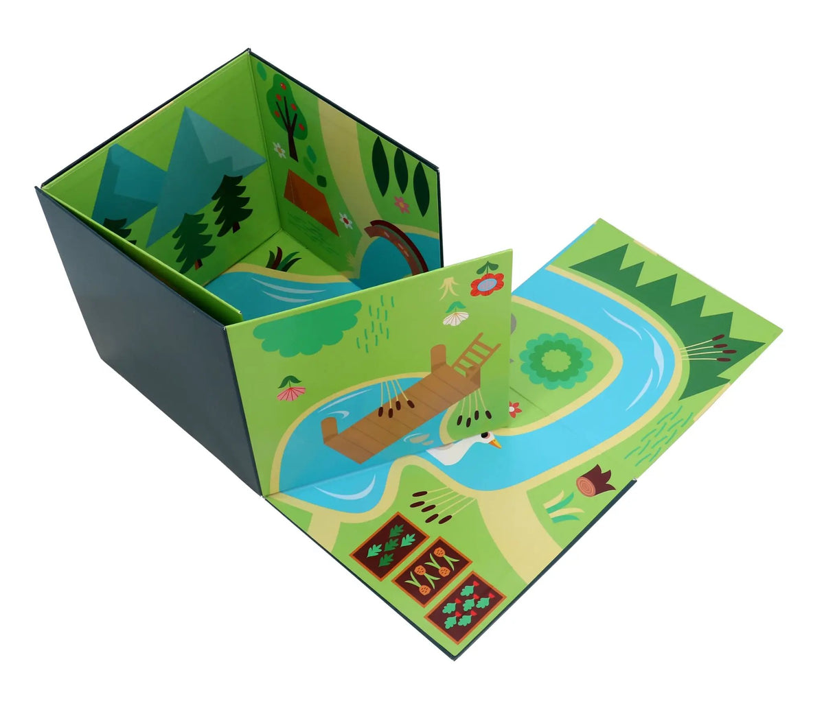 Cube pop-up VILAC Le plein air, jeu d’assemblage Citron Grenadine, pour 3 ans et plus, décor nature vert