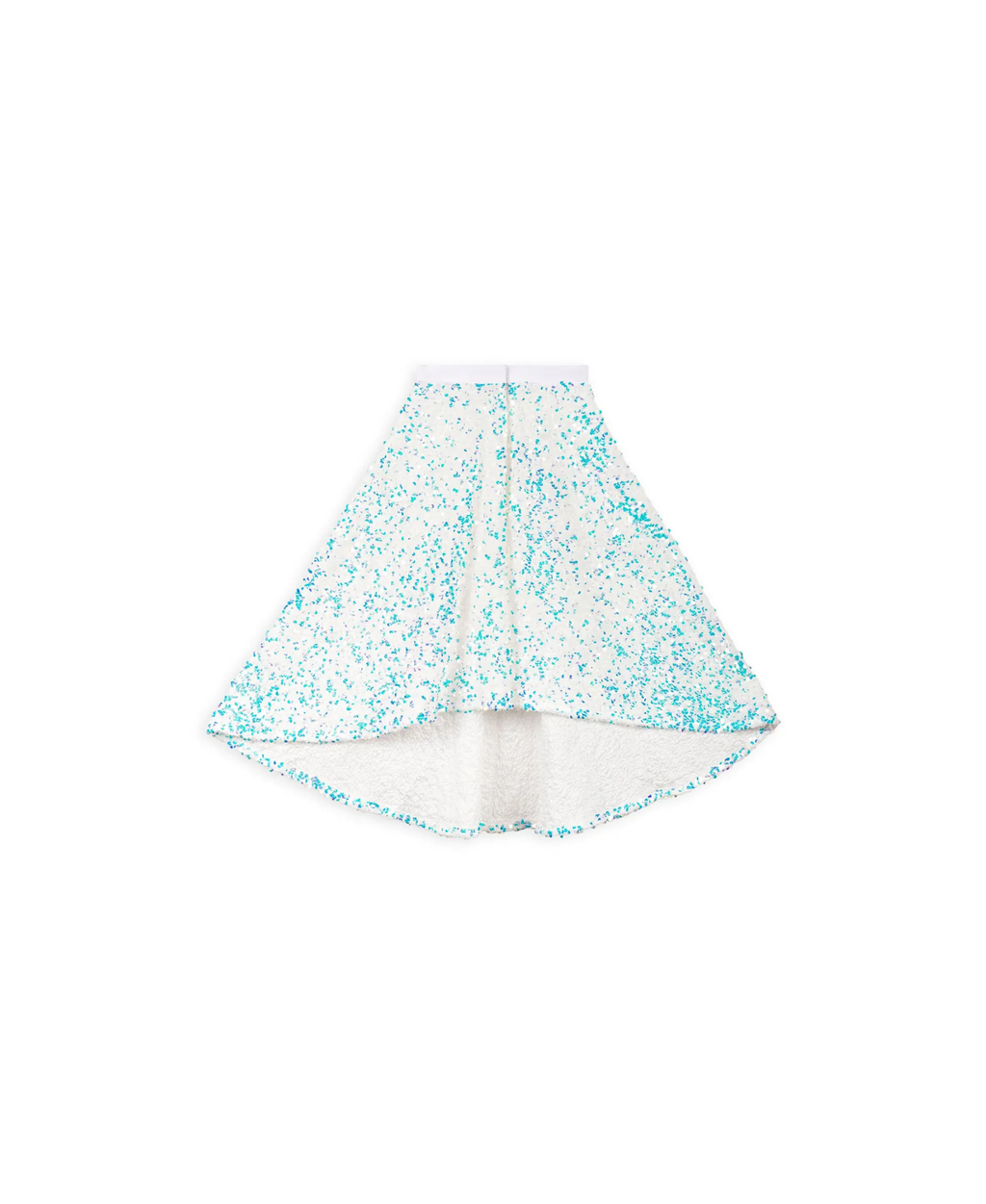 RATATAM cape whitesnow, white costume cape with blue glitter specks.