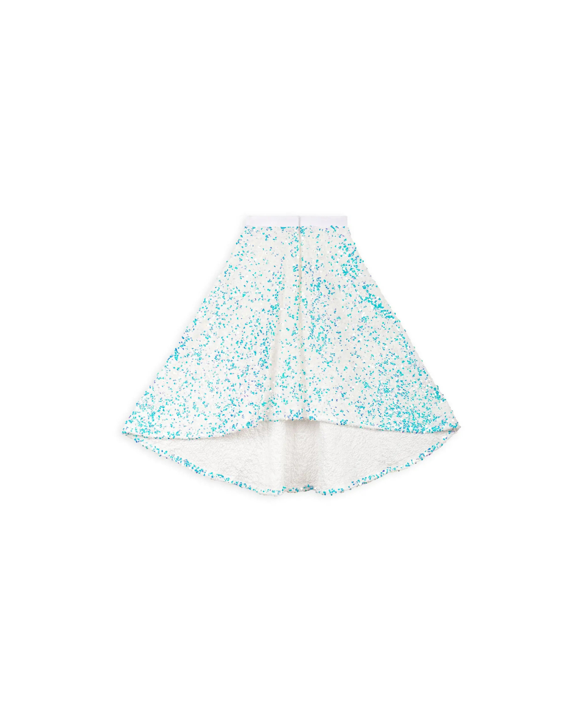 RATATAM cape whitesnow, white costume cape with blue glitter specks.