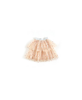RATATAM jupe colombine à pois multico en tulle pêche; ceinture argentée