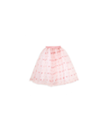RATATAM jupon long pink tulle skirt with heart prints