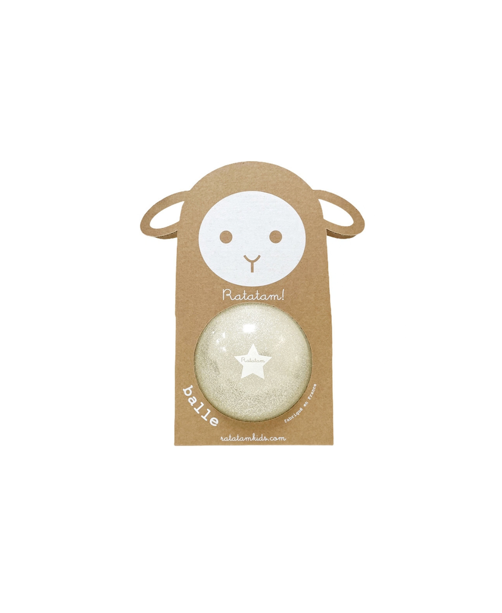 Ballon de plage Ratatam pailleté mouton argent, marque Citron Grenadine