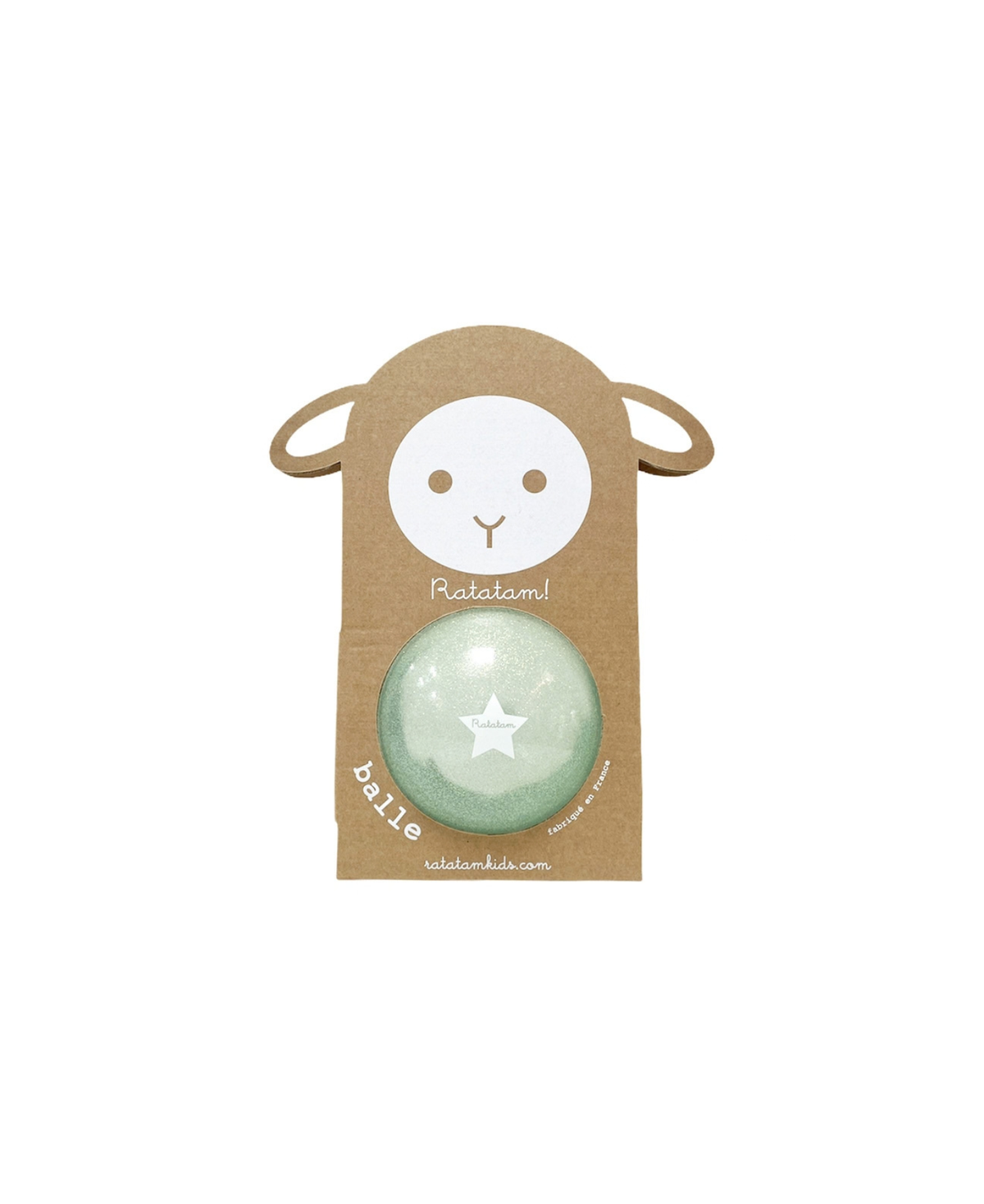 RATATAM ballon pailleté mouton bleu, ballon de plage en kraft avec visage de mouton et sphère scintillante bleue