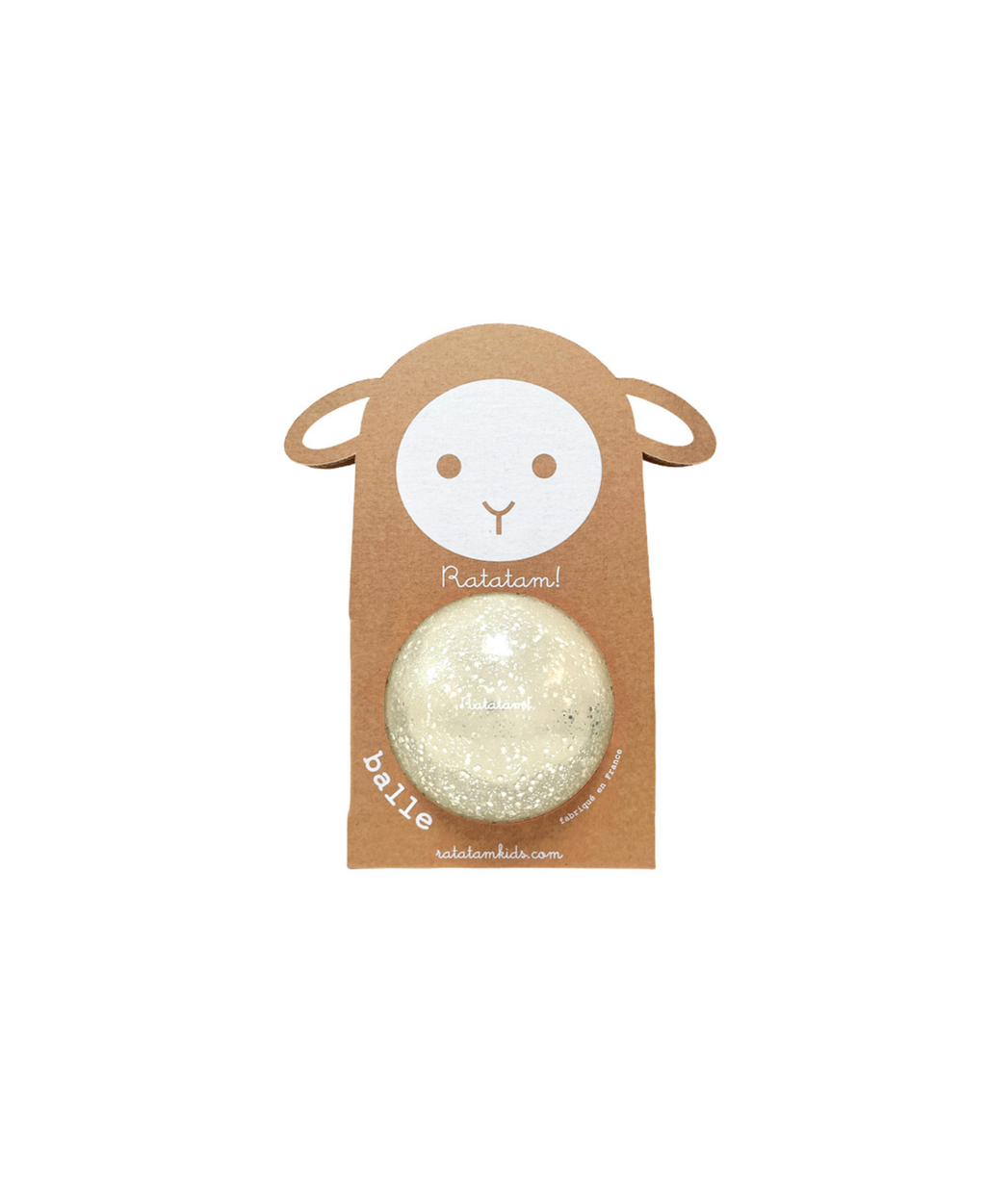 Ballon de plage Ratatam pailleté argent mouton, marque Citron Grenadine