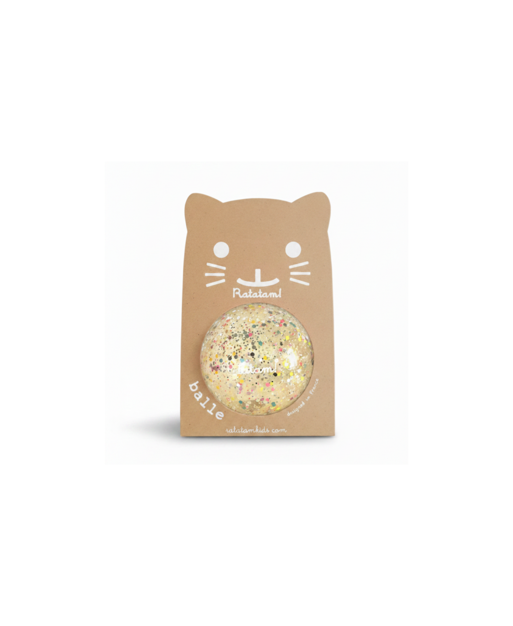 Ratatam balle mini brillante multico dans emballage en carton en forme de chat, Citron Grenadine.