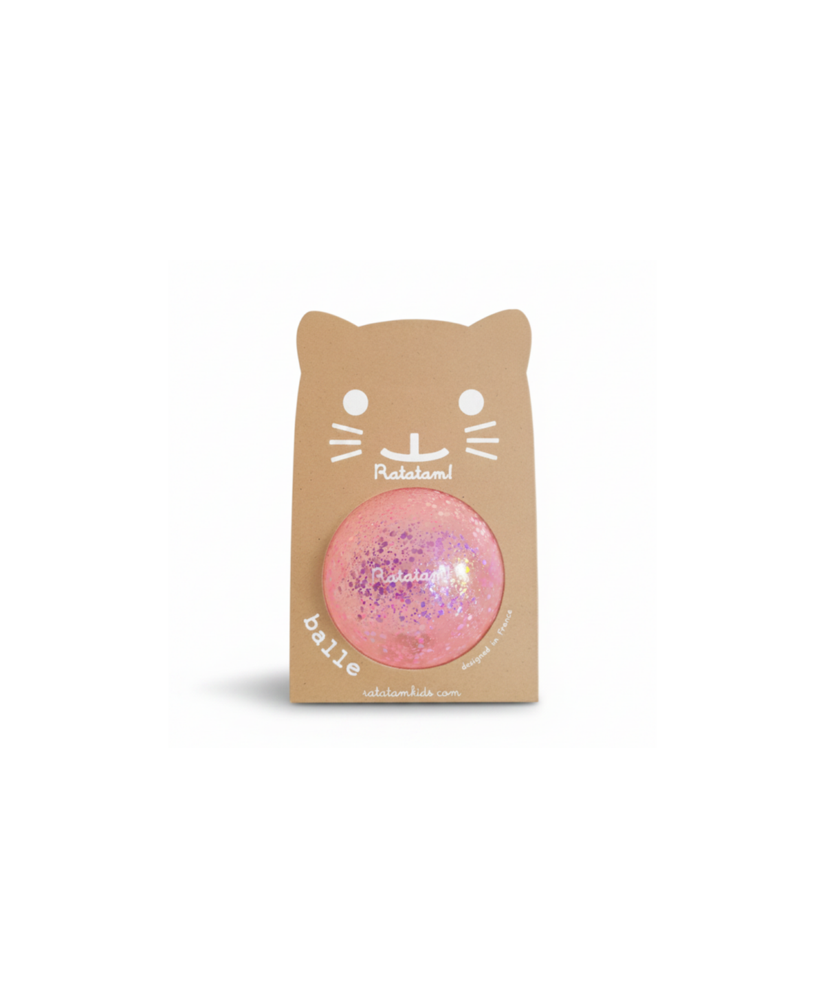 RATATAM balle mini shiny rose sport toy in kraft packaging by Citron Grenadine