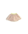 Jupe RATATAM Joséphine courte beige avec cœurs dorés en tulle, Citron Grenadine