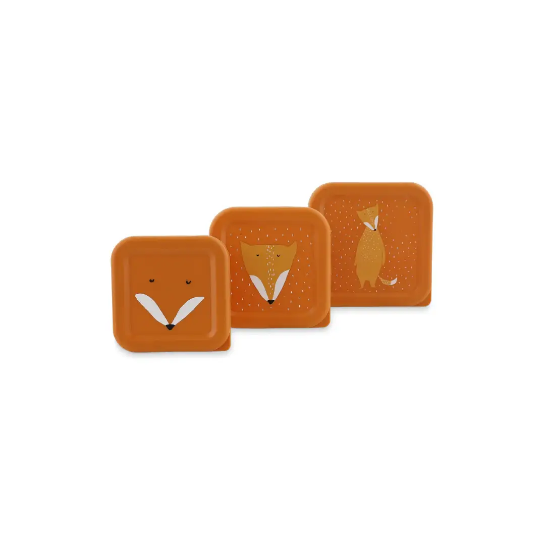 TRIXIE set de 3 boîtes orange à motifs renard pour stockage alimentaire