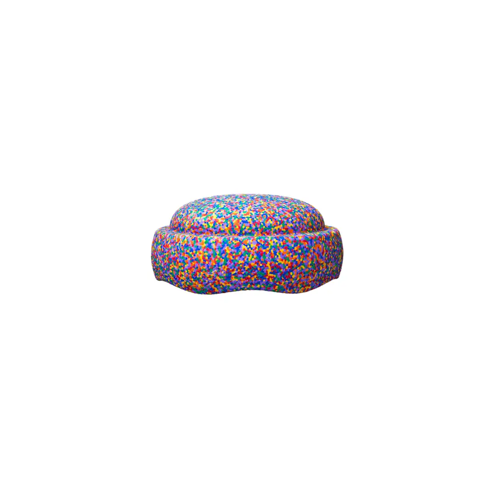Stapelstein confetti classic interlocking blocks Citron Grenadine multicolor speckled foam toy