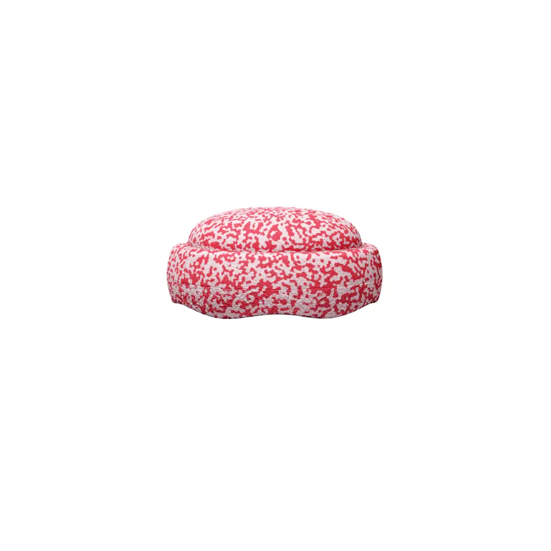 STAPELSTEIN interlocking blocks cushion in rouge et blush red-pink speckle
