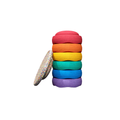 Stapelstein foam discs in rainbow colors, 8-piece confetti rainbow set classic by Citron Grenadine