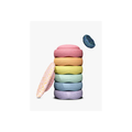 Stapelstein pastel rainbow water lily set, stack of colorful discs by Citron Grenadine, activity toy