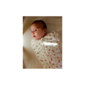 TANTE REINE emmailloteuse bloom swaddling blanket in white with pink floral pattern