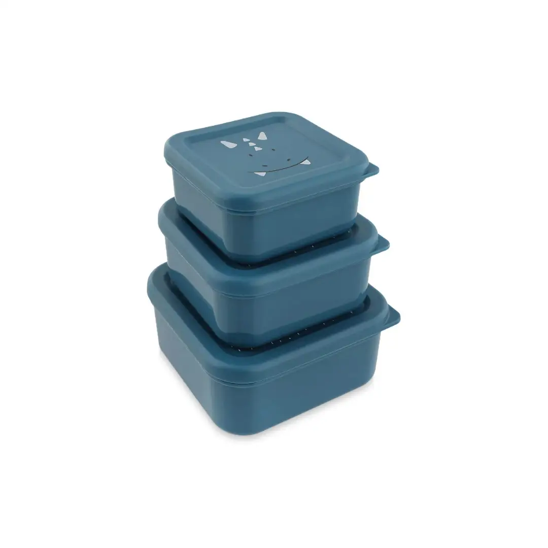 TRIXIE set de 3 boîtes de stockage des aliments Mr Triceratops, bleu sarcelle, marque Citron Grenadine