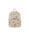 Sac à dos TRIXIE Citron Grenadine, motif lions jaunes sur fond beige, logo trixie visible