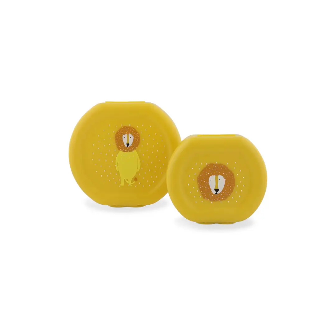 TRIXIE set de 2 boîtes déjeuner Mr Lion – jaunes, motif lion, Citron Grenadine