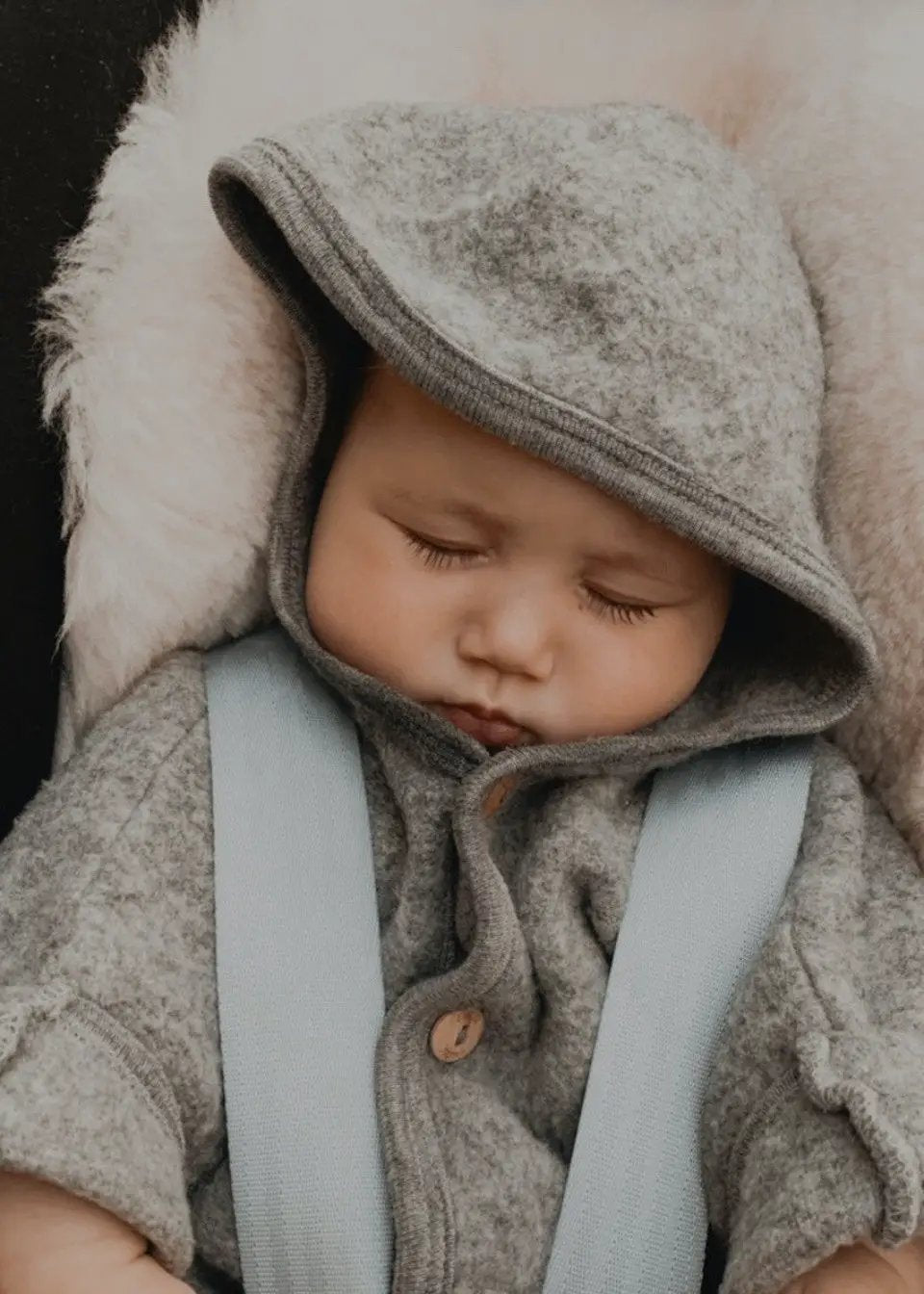 ENGEL NATUR veste gris chiné pour bébé avec capuche