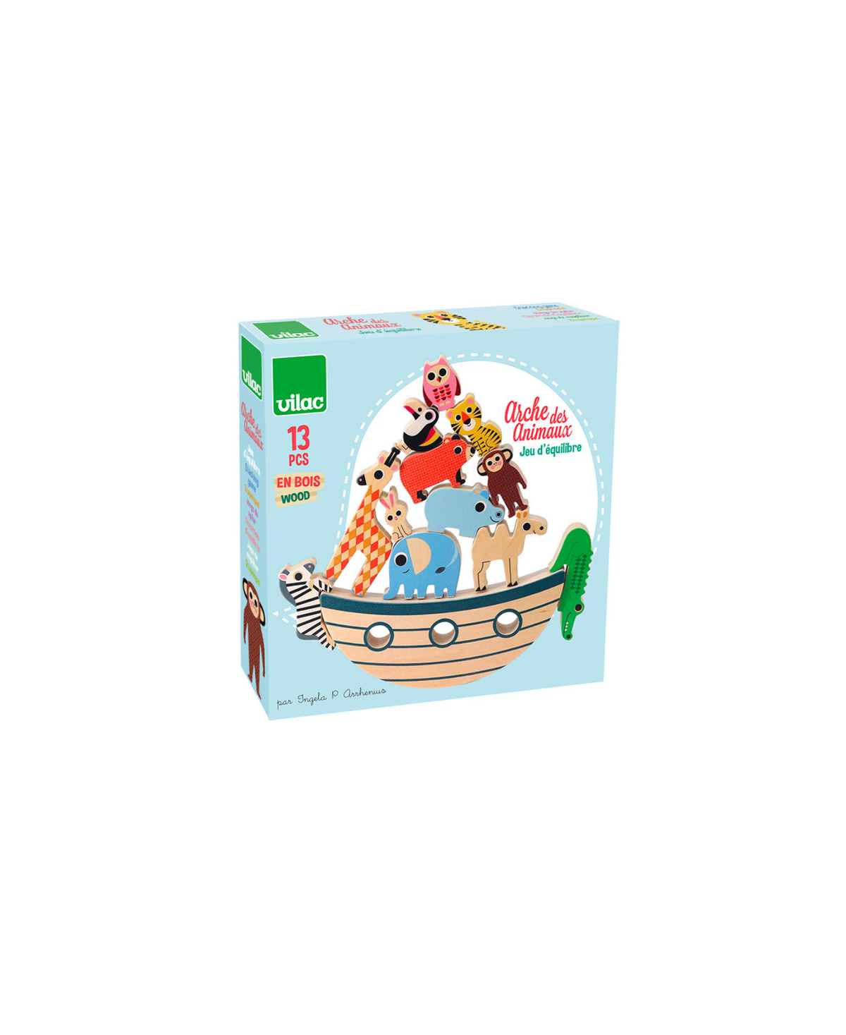 Arche des animaux jeu d'équilibre en bois, 13 pièces, Vilac