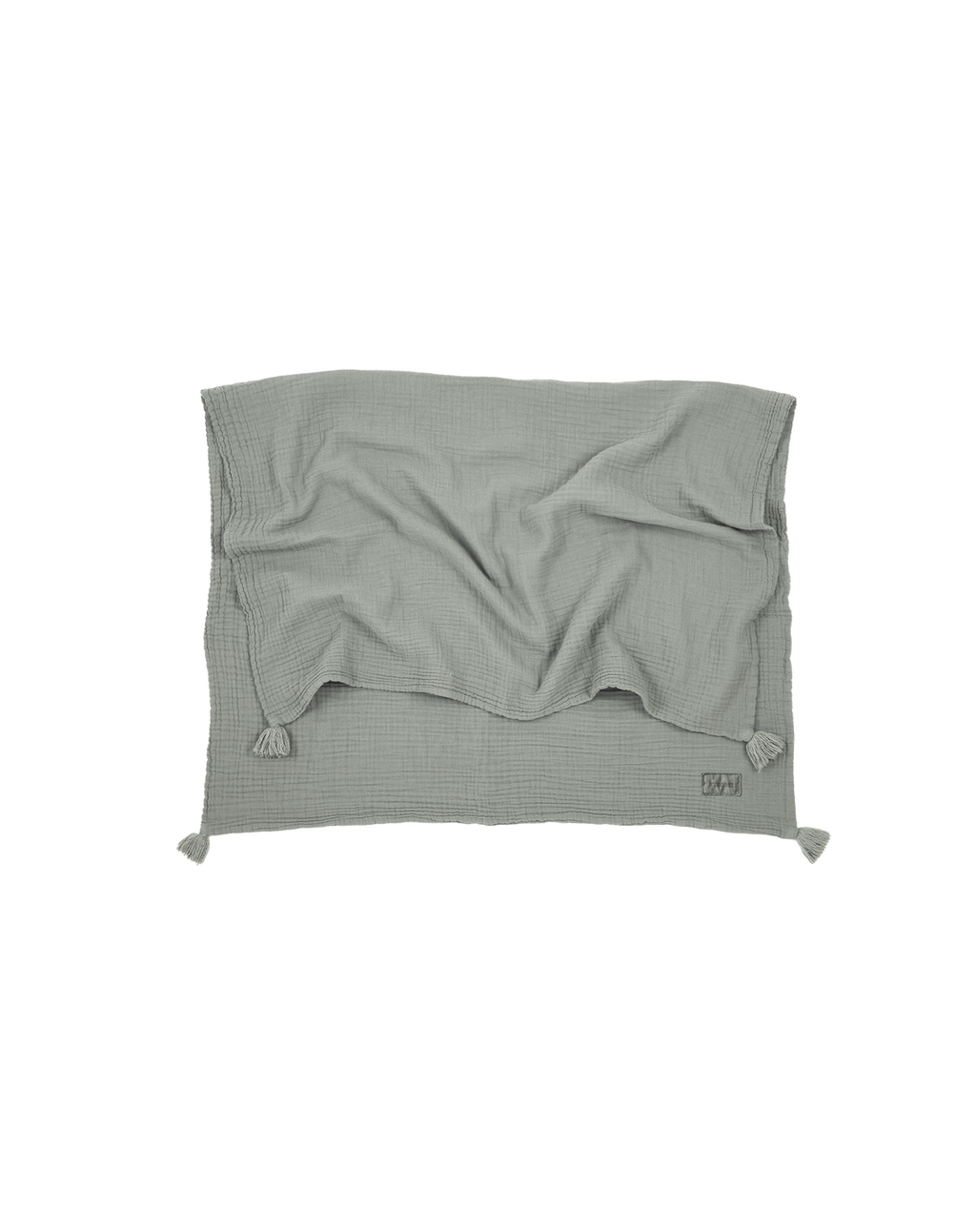 NOBODINOZ Couverture en double gaze de coton wabi-sabi / azure by Citron Grenadine