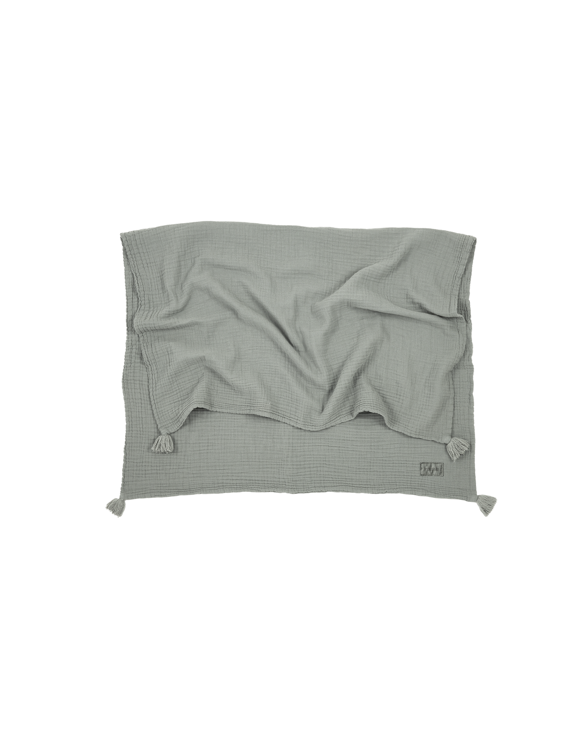 NOBODINOZ Couverture en double gaze de coton wabi-sabi / azure by Citron Grenadine