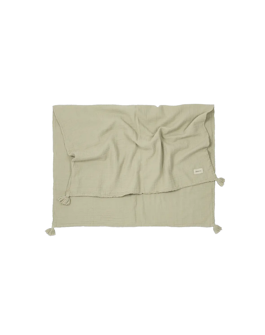 NOBODINOZ Couverture en double gaze de coton wabi-sabi / green matcha by Citron Grenadine