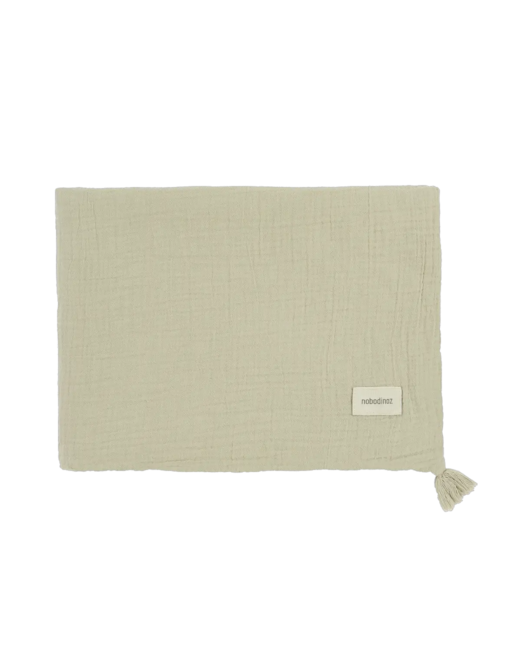 NOBODINOZ Couverture en double gaze de coton wabi-sabi / green matcha by Citron Grenadine